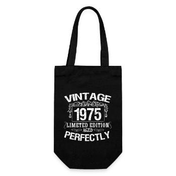 1975 Limited Edition | Jahrgang 1975 perfekt gealtert - Geschenkbeutel für Flaschen - Schwarz - Vorne