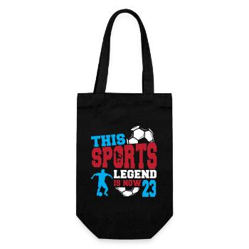 Diese Sportlegende Ist Jetzt 23, Fußballspiel 23. - Geschenkbeutel für Flaschen - Schwarz - Vorne