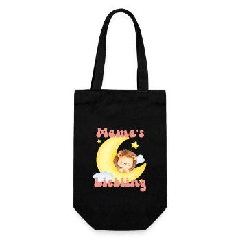 Mamas Liebling kleiner Löwe schläft im Mond - Geschenkbeutel für Flaschen - Schwarz - Vorne