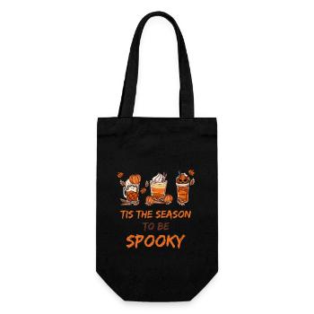 Herbst Blätter Kaffee Becher - Geschenkbeutel für Flaschen - Schwarz - Vorne
