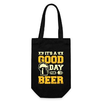 It's a good day for a beer - Geschenkbeutel für Flaschen - Schwarz - Vorne