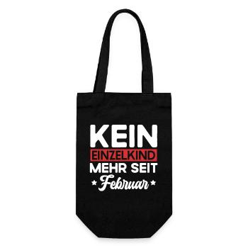 Kein Einzelkind Mehr Seit Februar Große Schwester - Geschenkbeutel für Flaschen - Schwarz - Vorne