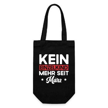 Kein Einzelkind Mehr Seit März Große Schwester - Geschenkbeutel für Flaschen - Schwarz - Vorne