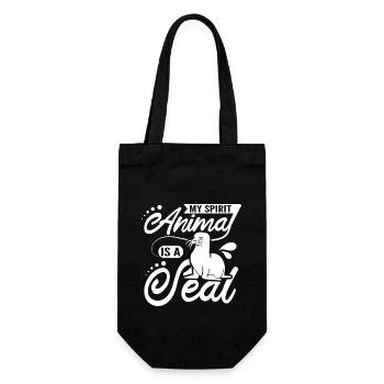 My spirit animal is a seals - Gift Bag for Bottles - black - Front