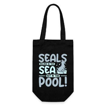 Seals belong in the sea not in the pool - Gift Bag for Bottles - black - Front