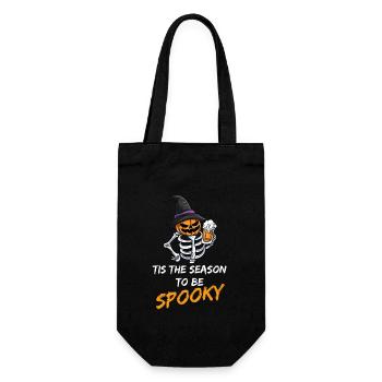 Squelette de bière d’Halloween - Sac à bouteille - noir - Devant