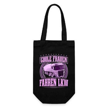 LKW Fahrerin - Geschenkbeutel für Flaschen - Schwarz - Vorne