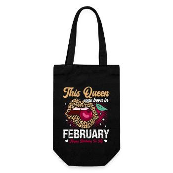 This queen was born in February happy - Gift Bag for Bottles - black - Front