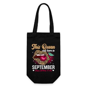 This queen was born in September happy - Gift Bag for Bottles - black - Front