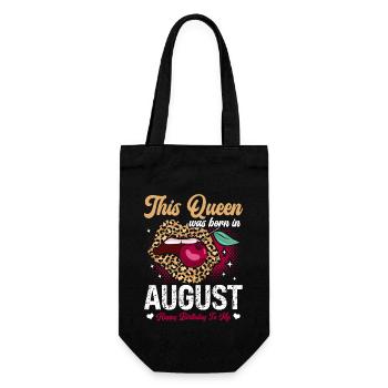 This queen was born in August happy - Gift Bag for Bottles - black - Front