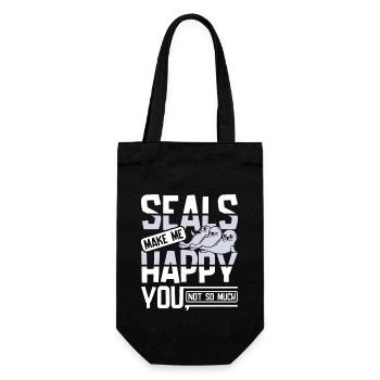 Les phoques me rendent heureux vous pas tellement - Sac à bouteille - noir - Devant