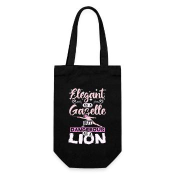 Elegant as a gazelle dangerous as a lion fencing - Geschenkbeutel für Flaschen - Schwarz - Vorne