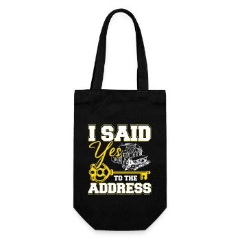 I said yes to the adress - Geschenkbeutel für Flaschen - Schwarz - Vorne