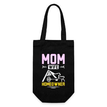 Mom wife homeowner - Geschenkbeutel für Flaschen - Schwarz - Vorne