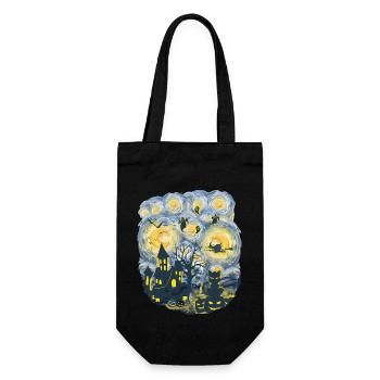 Spooky Evening With Pumpkins Ghosts - Gift Bag for Bottles - black - Front