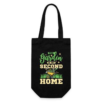 The garden is my second home - Geschenkbeutel für Flaschen - Schwarz - Vorne