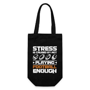 Stress is caused by not playing football enough - Gift Bag for Bottles - black - Front