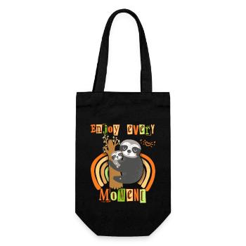 Sloth Sloth, Mama Sloth, Saying Mother's Day - Gift Bag for Bottles - black - Front