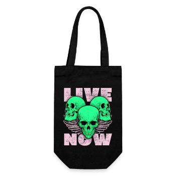 3 skulls, 3 skulls, angel wings saying - Gift Bag for Bottles - black - Front
