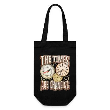 Saying with watch, pocket watch, motivational inspiration - Gift Bag for Bottles - black - Front