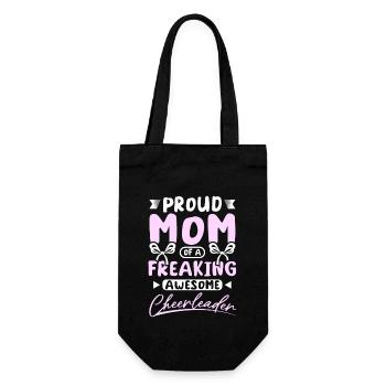 Mom of a freaking awesome cheerleader - Geschenkbeutel für Flaschen - Schwarz - Vorne