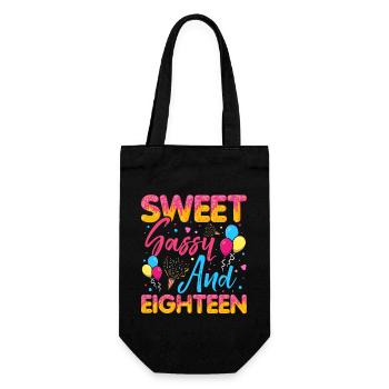 Sweet Sassy And Eighteen Sprinkles Delicious - Gift Bag for Bottles - black - Front