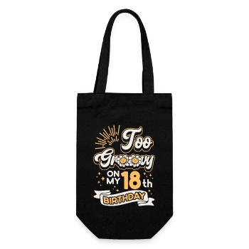 Too Groovy On My 18th Birthday Eighteen Years Old - Gift Bag for Bottles - black - Front