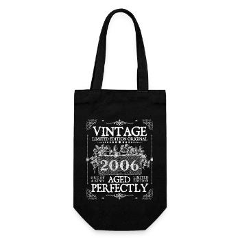 2006| Vintage Perfectly seit 2006 Geburtstag - Geschenkbeutel für Flaschen - Schwarz - Vorne