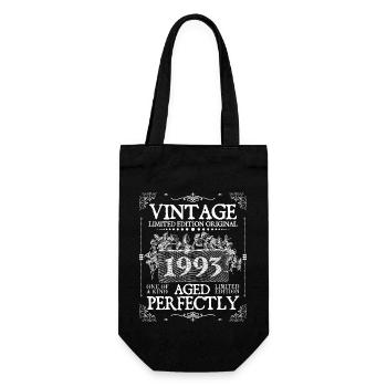 1993 | Vintage Perfectly since 1993 birthday - Gift Bag for Bottles - black - Front