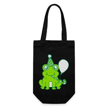 Birthday-celebrating little frog - Gift Bag for Bottles - black - Front