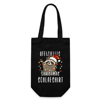 Raccoon Christmas Sleeping Shirt - Gift Bag for Bottles - black - Front