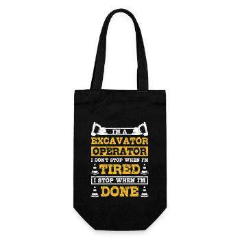 Excavator operator I don't stop when I'm tired - Geschenkbeutel für Flaschen - Schwarz - Vorne