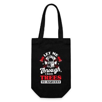 Chainsaw Carving Lumberjack Woodworking - Gift Bag for Bottles - black - Front