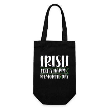 Irish You Happy Memorial Day Green Shamrock - Gift Bag for Bottles - black - Front