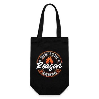 Grill Räucherei BBQ Grillen Barbecue - Geschenkbeutel für Flaschen - Schwarz - Vorne