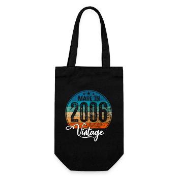 Vintage Made in 2006 Geburtsjahr 2006 Geburtstag - Geschenkbeutel für Flaschen - Schwarz - Vorne
