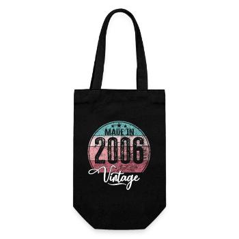 Vintage Made in 2006 Geburtsjahr 2006 Geburtstag - Geschenkbeutel für Flaschen - Schwarz - Vorne