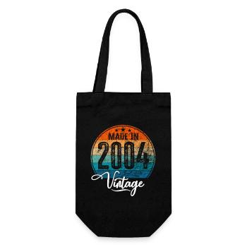 Vintage Made in 2004 Geburtsjahr 2004 Geburtstag - Geschenkbeutel für Flaschen - Schwarz - Vorne