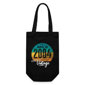 Vintage Made in 2004 Geburtsjahr 2004 Geburtstag - Geschenkbeutel für Flaschen - Schwarz - Vorne