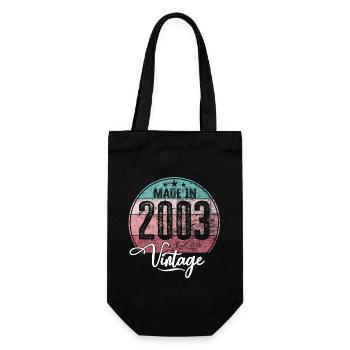 Vintage Made in 2003 Year of birth 2003 Birthday - Gift Bag for Bottles - black - Front