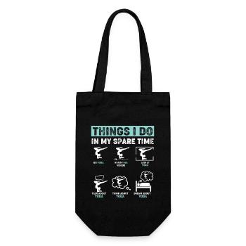 Things in my spare time Yoga - Gift Bag for Bottles - black - Front