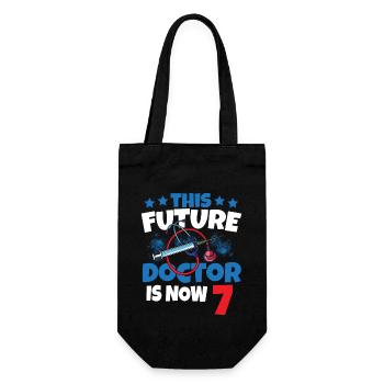 This future doctor is now 7 doctor child 7. - Gift Bag for Bottles - black - Front