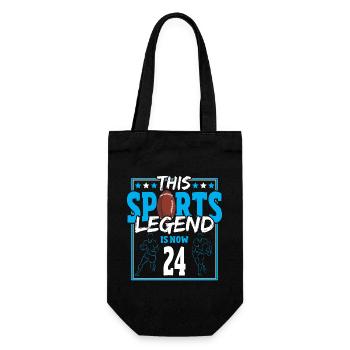 Diese Sportlegende Ist Jetzt 24, Rugbyspiel 24. - Geschenkbeutel für Flaschen - Schwarz - Vorne