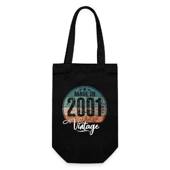 Vintage Made in 2001 Year of birth 2001 Birthday - Gift Bag for Bottles - black - Front