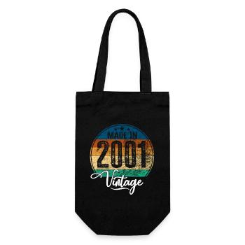 Vintage Made in 2001 Year of birth 2001 Birthday - Gift Bag for Bottles - black - Front