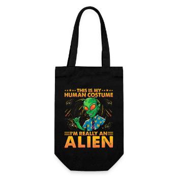 This is my Human Costume I'm really a Alien - Geschenkbeutel für Flaschen - Schwarz - Vorne