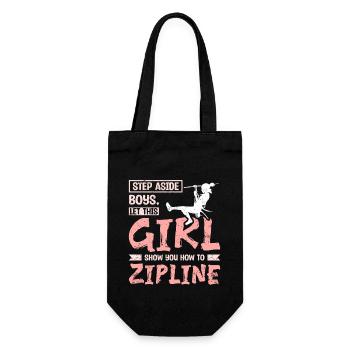 Let this girl show you how to zipline - Gift Bag for Bottles - black - Front