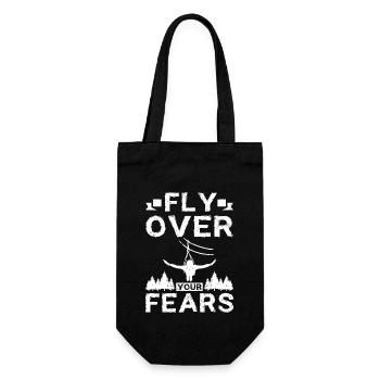 Fly over your fears ziplining - Geschenkbeutel für Flaschen - Schwarz - Vorne