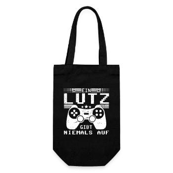 Lutz Gaming Konsole PC Gamer Geschenk - Geschenkbeutel für Flaschen - Schwarz - Vorne
