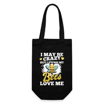 Meine Bienen lieben mich Honigliebhaber Honigwaben - Geschenkbeutel für Flaschen - Schwarz - Vorne